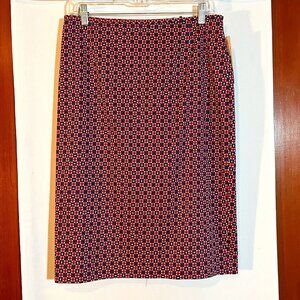 NWT Dillards Navy Geo Dot  Pencil Lined Skirt